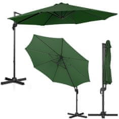 shumee Zahradní deštník na bočním výklopném rameni kulatý pr. 300 cm zelená