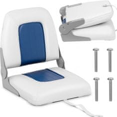 shumee Skládací sedadlo pro motorové čluny, 38 x 42 x 46 cm, bílá a modrá