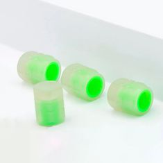 Northix 4x svítící víčka ventilku pro autoventil - zelená 