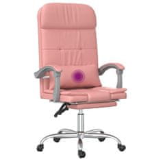 Vidaxl Masážní polohovací kancelářské křeslo růžové umělá kůže