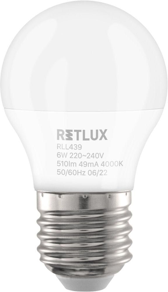 Retlux RLL 439 G45 E27 miniG 6W CW