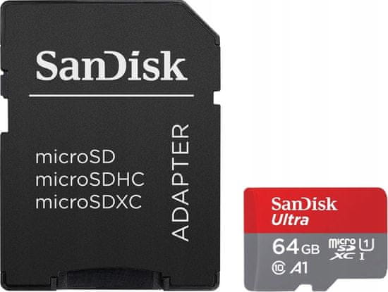 SanDisk Paměťová karta microSDXC 64 GB + SD adaptér