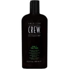 American Crew 3v1 Tea Tree - mycí gel 3v1 pro muže (šampon, kondicionér a sprchový gel), 450 ml