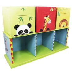 Teamson Fantasy Fields Dětský Dřevěný Box Na Hračky Sunny Safari Dětská Plátěná Zásuvka Td-0131A