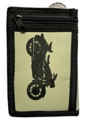 Motohadry.com Peněženka textilní s řetězem a karabinou na suchý zip s motorkou 61812