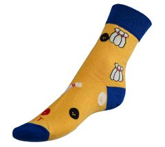 Bellatex Ponožky Bowling - 39-42 - žlutá, modrá