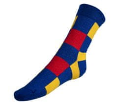 Bellatex Ponožky Kostky barevné - 39-42 - modrá, červená, žlutá