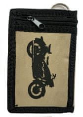 Motohadry.com Peněženka textilní s řetězem a karabinou na suchý zip s motorkou 61813
