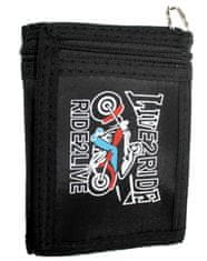 Motohadry.com Peněženka textilní s řetězem a karabinou na suchý zip s motorkou 61815