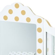 Teamson Fantasy Fields Gisele Dětský Toaletní Stolek Se Zrcadlem A Stoličkou Bílé Zlaté Puntíky Td-11670M