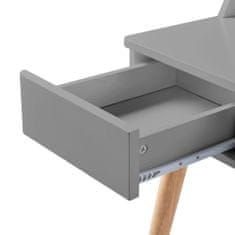 Teamson Stylový psací stůl Versanora Creativo s nohou z masivního dřeva, světle šedá barva