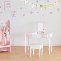 Teamson Fantasy Fields - Fashion Twinkle Star Prints Kate Play Vanity s úložným prostorem - růžová / bílá