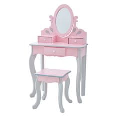 Teamson Fantasy Fields Rapunzel Dětské Toaletní Stolky Toaletní Stolek Se Zrcadlem A Stoličkou Růžový A Šedý Td-12851A