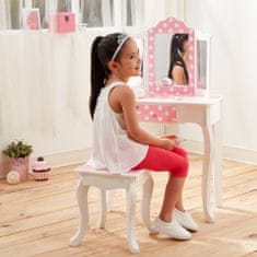 Teamson Fantasy Fields Gisele Dětské Toaletní Stolky Toaletní Stolek Se Zrcadlem A Stoličkou Růžový Puntíkovaný Td-11670F