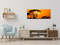 Glasdekor Obraz skleněný západ slunce Afrika Keňa - Rozměry-obdélník: 80 x 90 cm