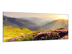 Glasdekor Obraz do ložnice horská krajina s východem slunce - Rozměry-obdélník: 60 x 80 cm
