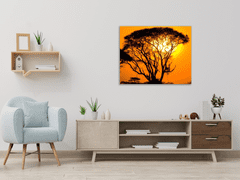 Glasdekor Obraz skleněný západ slunce Afrika Keňa - Rozměry-čtverec: 40 x 40 cm