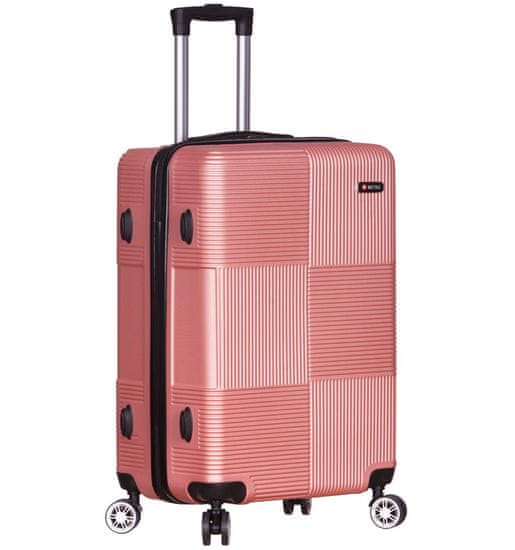 Cestovní kufr METRO LLTC3/3-M ABS - růžová - II. jakost