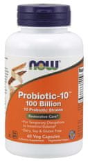NOW Foods Probiotic-10, probiotika, 100 miliard CFU, 10 kmenů, 60 rostlinných kapslí