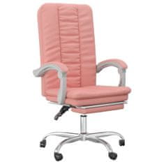 shumee Polohovací kancelářská židle růžová umělá kůže