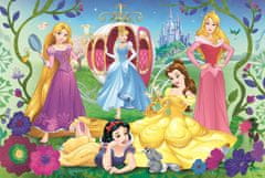 Trefl Třpytivé Glitter puzzle v kufříku Disney: Šťastné princezny 70 dílků