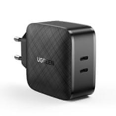 Greatstore Napájecí nabíječka 2x USB-C 66W Power Delivery 3.0 Quick Charge 4.0 - černá