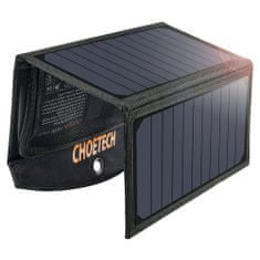 Choetech SC001 skládací solární nabíječka 19W 2x USB 2,4A Black