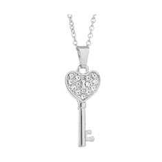 1patro Náhrdelník Klíč k srdci s krystaly NAHBI0004 Bižuterie - ocel