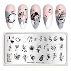 TOJATO Razítkovací deska, vzory na nehty, nail art, Listí, Podzim, Born Pretty - Born Pretty-Texture-L012
