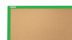Allboards ALLBOARDS,Korková nástěnka v barevném dřevěném rámu 90x60 cm – Zelená,TK96G