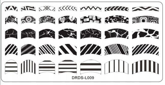TOJATO Razítkovací deska, vzory na nehty, nail art, Francouzská manikúra, DRDS-L009