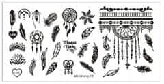 TOJATO Razítkovací deska, vzory na nehty, nail art, Lapač snů, pírko, MaiSheng-73