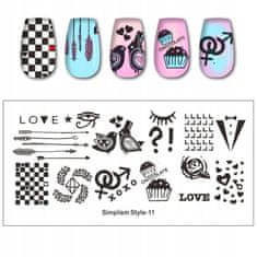 TOJATO Razítkovací deska, vzory na nehty, nail art, Srdce, SimplismStyle-11