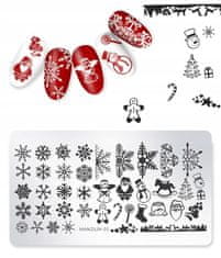 TOJATO Razítkovací deska, vzory na nehty, nail art, Vánoce, Sněhové vločky, Manzilin-03