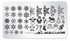 TOJATO Razítkovací deska, vzory na nehty, nail art, Vánoce, Sněhové vločky, Manzilin-03