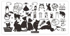 TOJATO Razítkovací deska, vzory na nehty, nail art, Kočky, ZG-L011