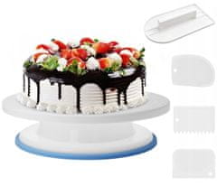 BRUNBESTE Servírovací podnos, Otočný stojan talíř na dorty, koláče + příslušenství, 28 cm, 5 kusů, Bb-2905
