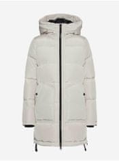 Vero Moda Krémová prošívaná prodloužená zimní bunda s kapucí VERO MODA Oslo XL