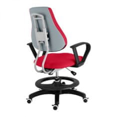 KUPŽIDLE Dětská rostoucí židle s podnoží BAMBINO – látka, šedo-červená