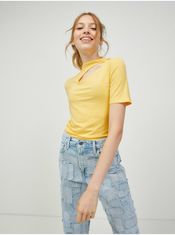 Vero Moda Žluté tričko s průstřihem VERO MODA Glow XS