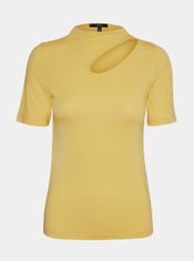 Vero Moda Žluté tričko s průstřihem VERO MODA Glow XS