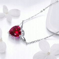 FRAISE Stříbrný náhrdelník 925 s andělem a srdcem