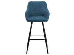 Beliani Sada dvou modrých barových židlí DARIEN
