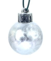 BOBIMARKET vánoční koule stříbro 3 cm, vánoční ozdoba sada 24ks