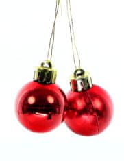 BOBIMARKET vánoční koule červená 3 cm, vánoční ozdoba sada 24ks