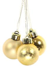 BOBIMARKET vánoční koule zlatý 3 cm, vánoční ozdoba sada 24ks