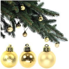 BOBIMARKET vánoční koule zlatý 3 cm, vánoční ozdoba sada 24ks