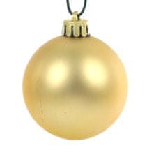 BOBIMARKET vánoční koule zlato 5 cm, vánoční ozdoba sada 12ks