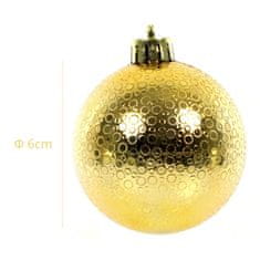 BOBIMARKET vánoční koule zlatý 6 cm, vánoční ozdoba sada 6ks