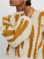 Vero Moda Béžový dámský vzorovaný cropped svetr VERO MODA Zelma XL